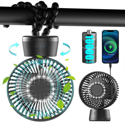360° Mini Ventilator Tisch Lüfter Leise Clip Tischventilator USB Fan Ventilator
