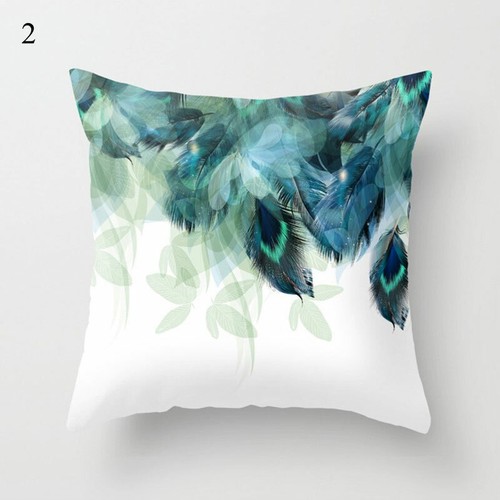 18x18" Cushion COVER Teal Blue White Double Sided Decorative Throw Pillow Case . - Picture 14 of 33