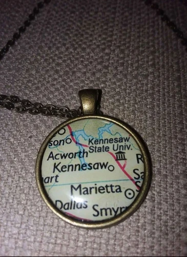 Kennesaw State University Map Necklace