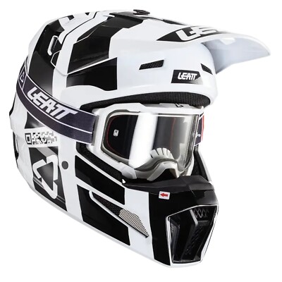 Leatt 3.5 V24 MX Offroad Helmet w/4.5 Goggles Black/White
