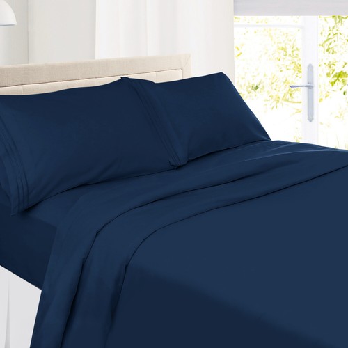 Ensemble de 4 draps de lit 1800 Queen ou King ultra doux microfibre poche profonde - Photo 90/360