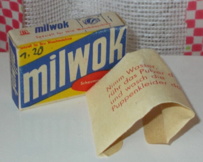 Alte Pappschachtel milwok Waschmittel mit Pulver Kaufladen   Schaupackung