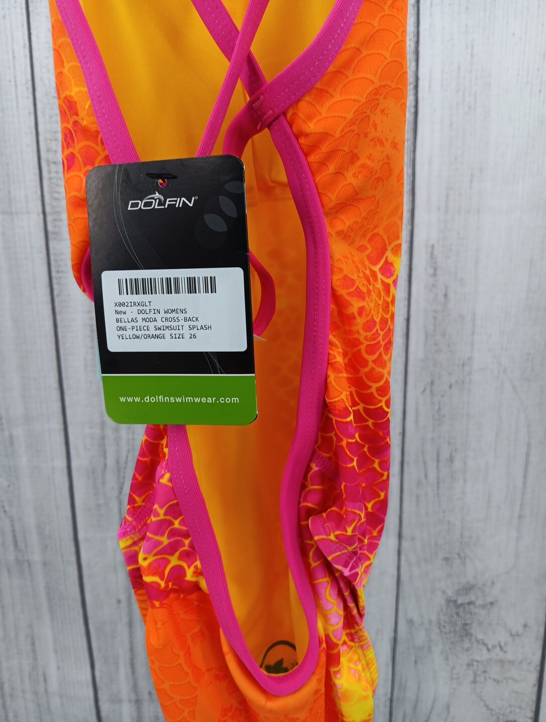Dolfin Woman Bellas Moda Cross-Back One-Piece Suit Splash Yellow/Orange 26-AD8