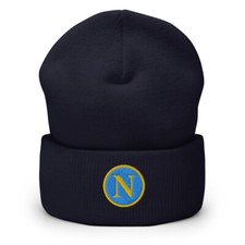 Berretto SSC Napoli Calcio Retro Ricamato con Polsini | Cappello Calcio Calcio Calcio