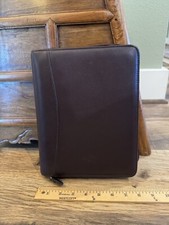 FRANKLIN QUEST Zip Binder Planner Vintage -Classic-Made in USA, Nice Sim Leather