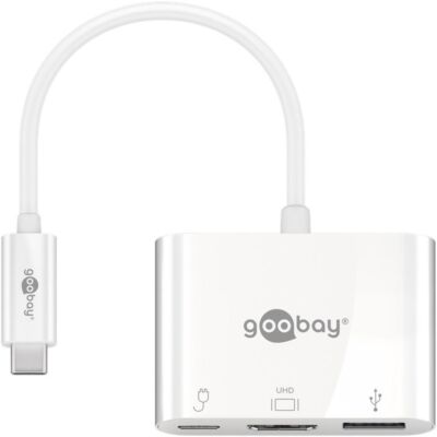 Goobay USB-C 3 in 1 Multiport Adapter HDMI 4K30Hz + C 3A 60W White Accessories
