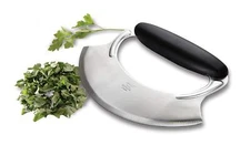 Amco Mezzaluna Stainless Steel With Non Slip Silicone Handle Silver