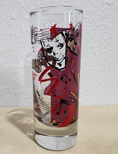 The Orleans Hotel & Casino Las Vegas Tall Shot Glass Mardi Gras Mask Jazz Music - Picture 3 of 6