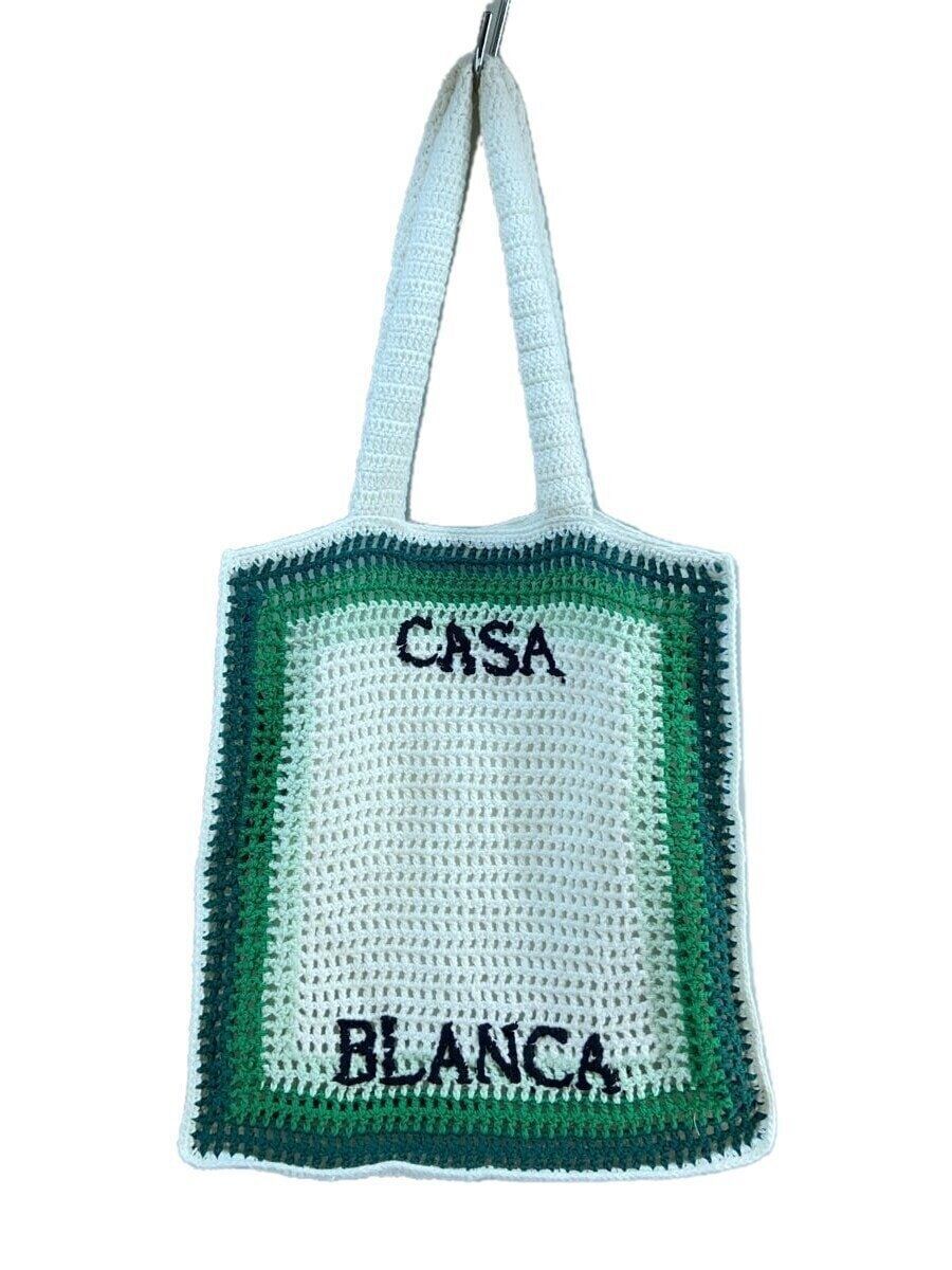 CASABLANCA tote bag 24ss COTTON CROCHET Green APS24-BAG-082-01 