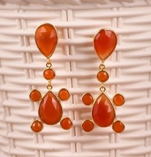 Beautiful Multi Stones Dangle Silver Turtle Design Earring With RedOnyx Gemstone