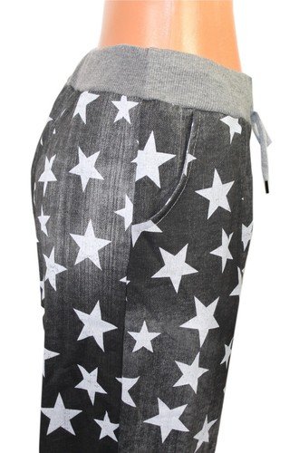 Pantaloni felpati Distressed Used Look Star Stern Baggy 7/8 pantaloni nuovi taglia 44 46 L XL - Foto 4 di 6