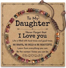 Natural Stone Bracelet for Women Girls, Healing Bracelet to My Mom Daughter