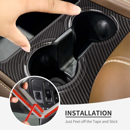 Carbon Fiber Front Cup Holder Trim Cover Overlay For Chevy Suburban 20+/Tahoe21+ - Picture 7 of 10