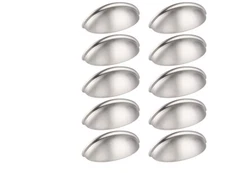9 Pack 3" Hole Center Satin Nickel Cabinet Cup Pulls