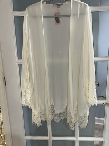 Forever 21 Lace Cover Up Swimwear Beach Kimono Wrap Bride Lingerie Sz Small