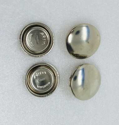Vintage Prism USA Center Coat Button Brass Silver 2 Pcs 11