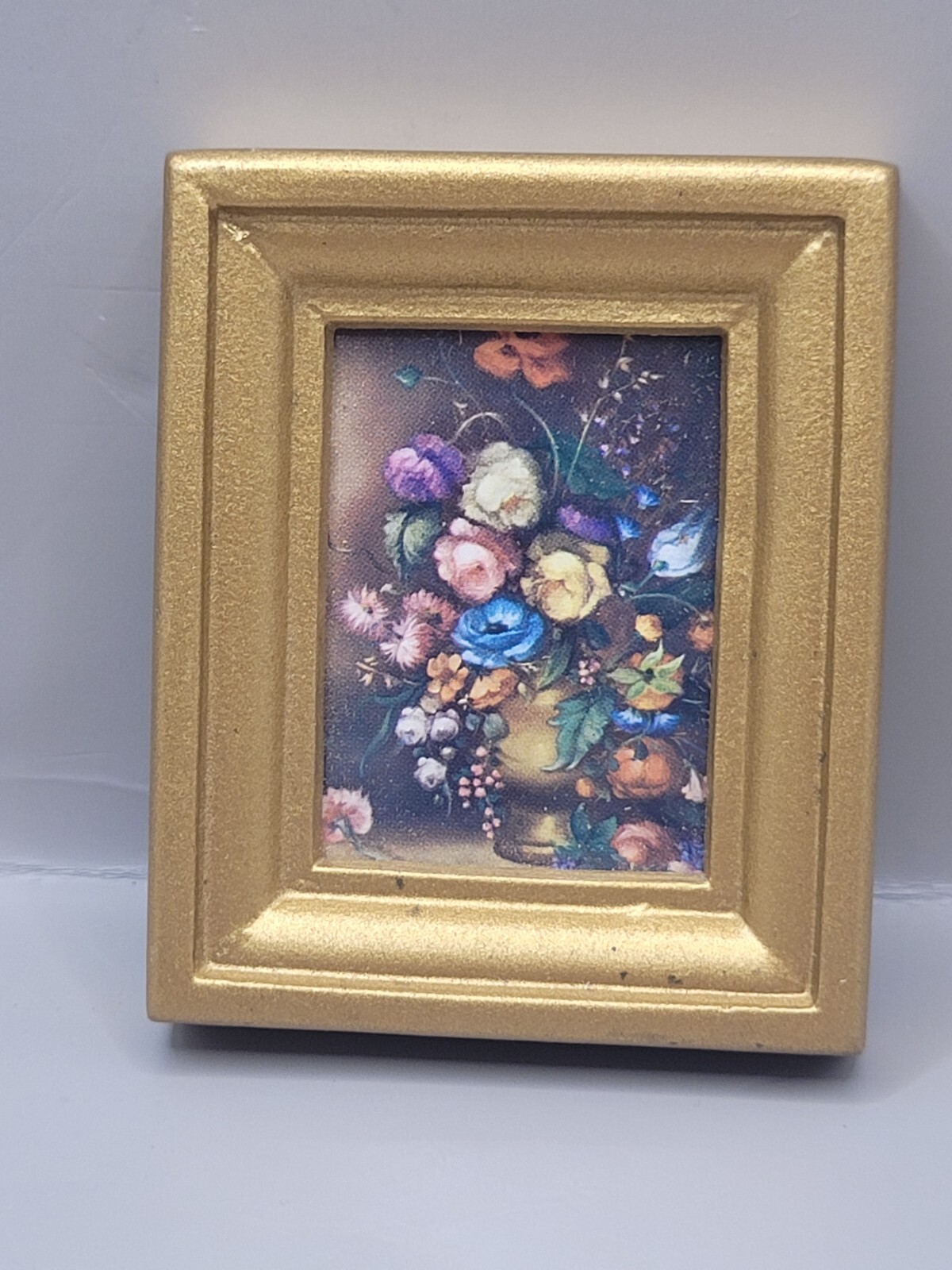 Vintage Mini 3D Resin Wall Art Floral Still Life Village Set Of 3 Italy 2.5 x 2"