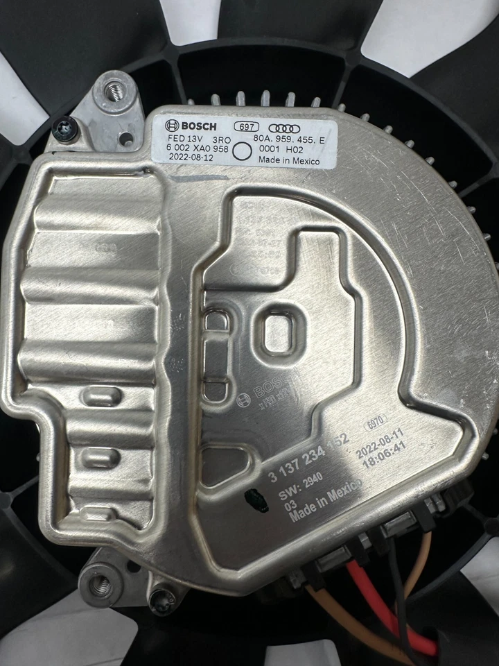 80A959455E Engine Cooling Fan Motor LH For 2018-2023 Audi Q5 2.0l 3.0l Genuine - Image 3 of 4