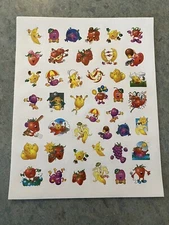 Vtg HIGHLIGHTS Sticker Sheet Full Page 43 FRUIT SCENT REWARDS SCRATCH & SNIFF 