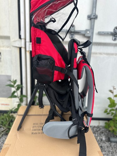 HOMCOM Baby Hiking Backpack Carrier w/ Detachable Rain Cover for Toddlers Red - Picture 3 of 7