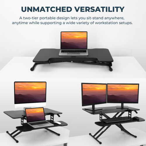 FLEXISPOT 31" Home Office Desk Converter Height Adjustable Computer Desk Riser - Picture 3 of 10