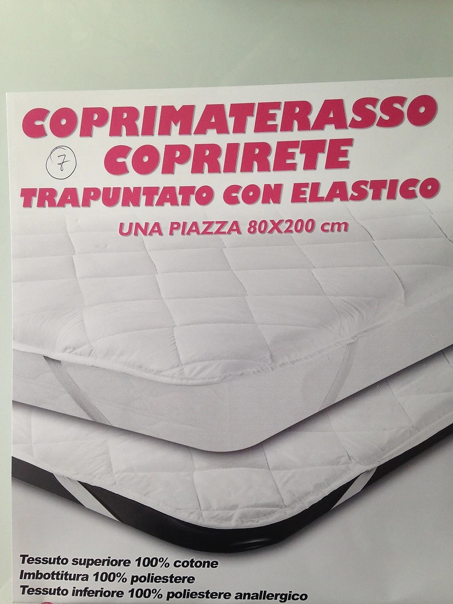 Coprimaterasso Trapuntato Casabella Extra Profondo Fino A 40 Cm - Letto Super King - Policotone Bianco Con Angoli Elasticizzati
