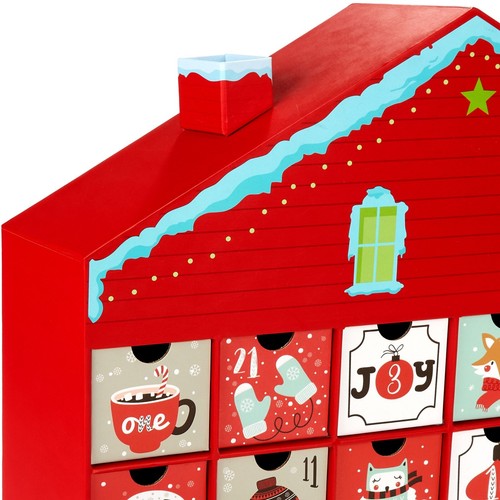 Advent Calendar 2024 Empty Christmas House 24 Days Xmas Countdown Red White - Picture 8 of 10