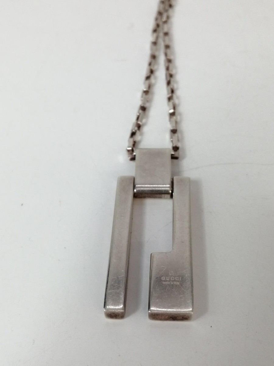 GUCCI グッチ Cut Out Plate Necklace ネックレス GUCCI Cutout G Logo G Plate Necklace Silver 925 W/Box | eBay
