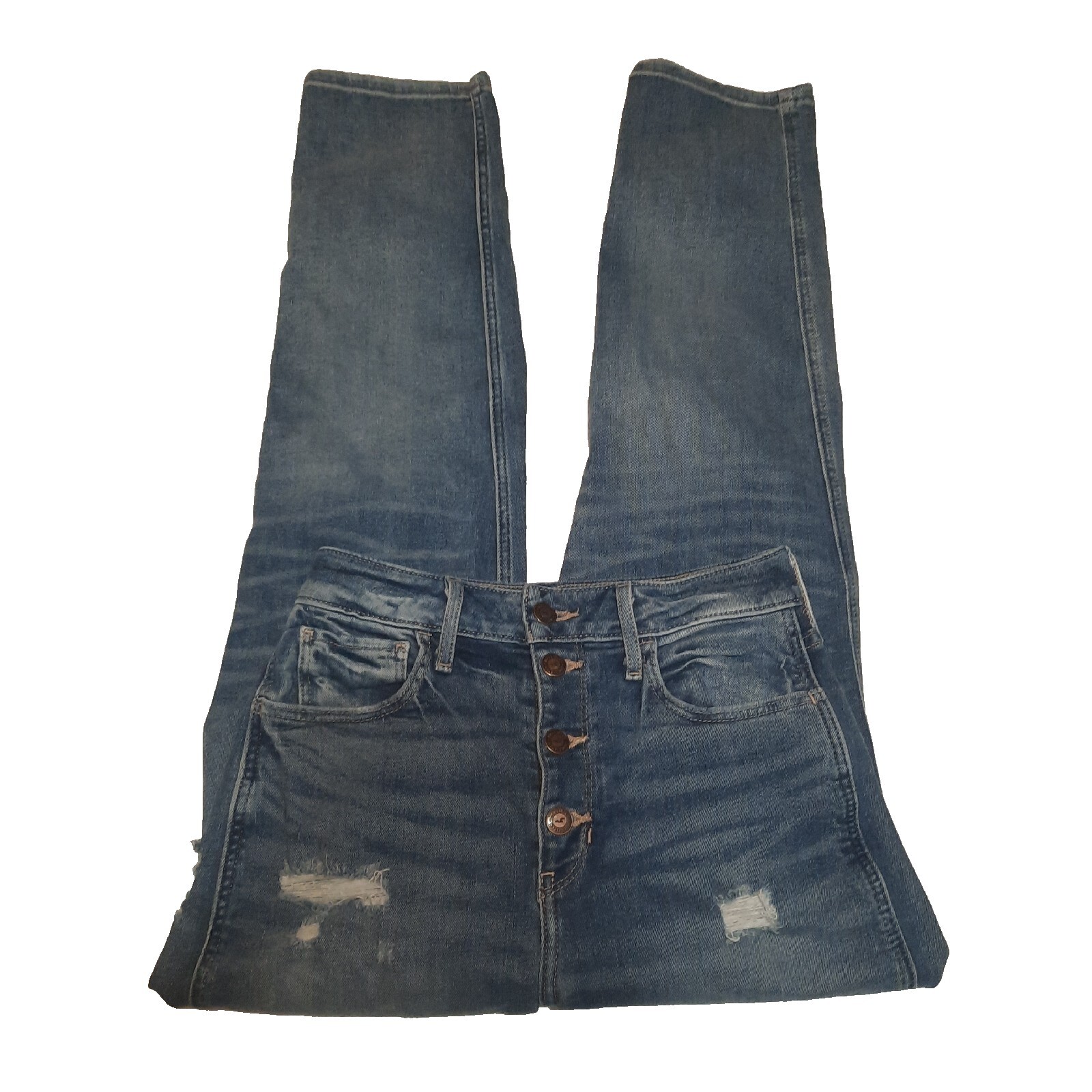 Hollister Ultra High-Rise Mom Jeans Distressed Womens / Juniors Size 3R-image