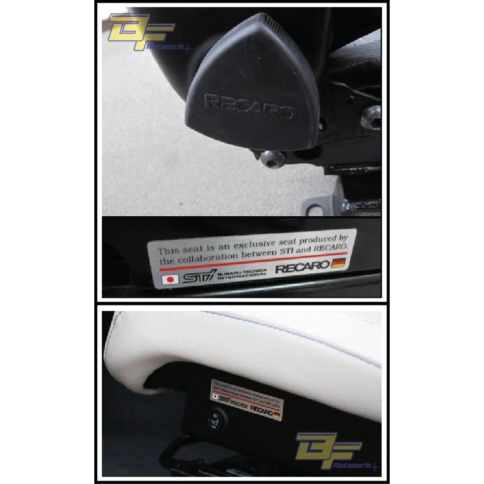 Japan Material Sticker RECARO Seat Rails STI Decal Replacement High Quality Foto 3 de 3