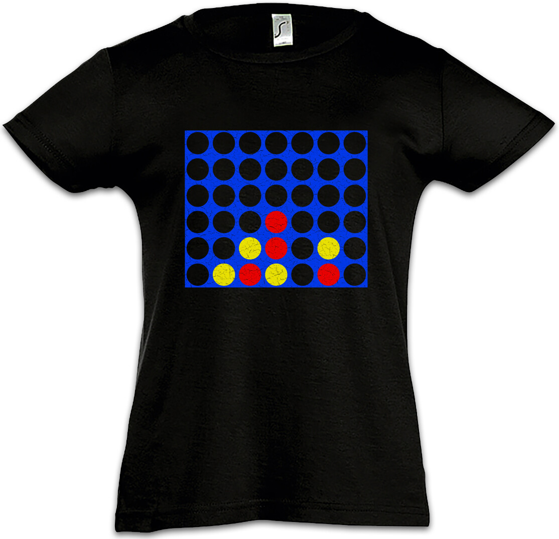 FILA Connect Four Board Kids Girls T Shirt Game Gamer Retro Geek Nerd Four in a Row