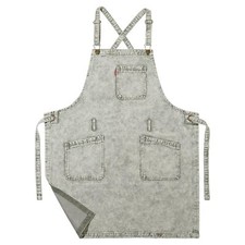 Denim Chef Apron for Women with Pockets Celadon Jean Waitress Server Kitchen ...