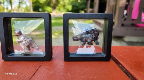 Tyrannosaurus Rex Carved Soapstone in Clear Display Case - Picture 2 of 2