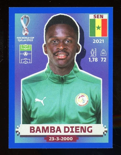 2022 Fifa World Cup Panini Sticker Blue Parallel BAMBA DIENG Senegal SEN18