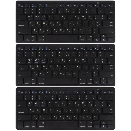 3 Count Hebräische Tastatur Büro Kabellose Office Drahtlose Mechanische - Bild 9 von 12