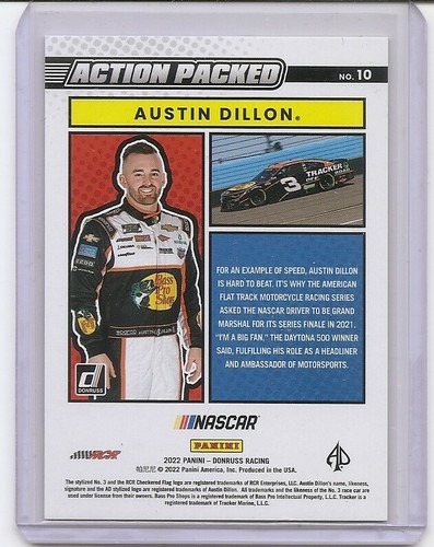 2022 Donruss Austin Dillon Action Packed XPlosion Insert Card 06/10 - Bild 2 von 2