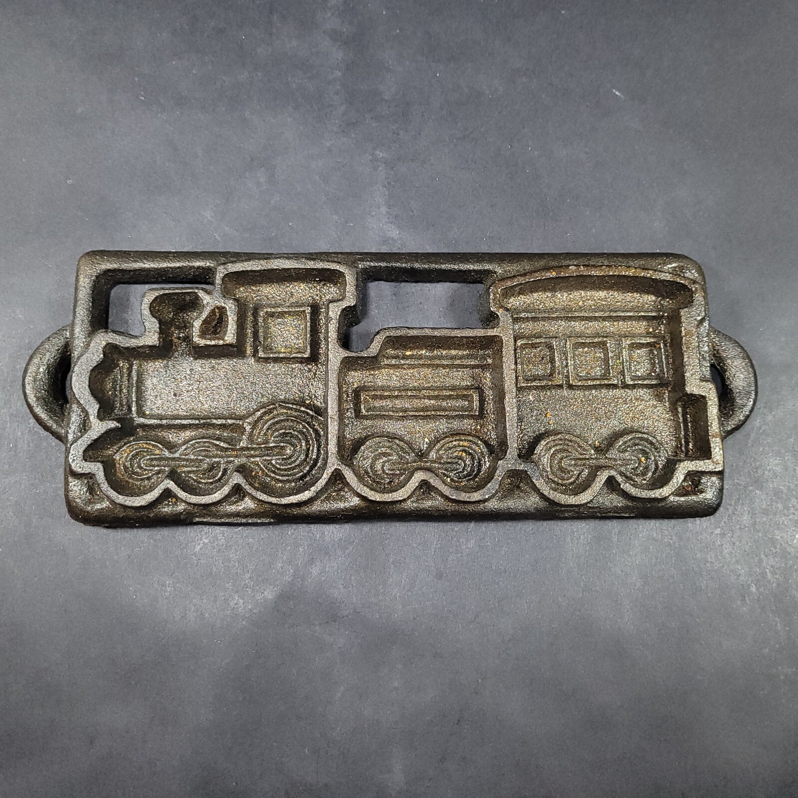 Cast Iron Train Cookie Mold Shortbread Candy Metal Pan eBay