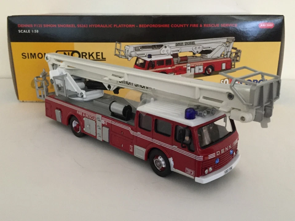 Corgi AN13009 Dennis Simon Snorkel - Bedfordshire County FRS 1:50 NIB * RARE! * - Image 4 of 4