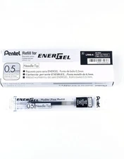Pentel Refill Ink for EnerGel Liquid Gel Pen, fine (0.5mm), Black Ink, Box of 12