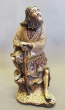Fine & Large Antique 14" JAPANESE Art Pottery Figure of Elder,  circa 1920s