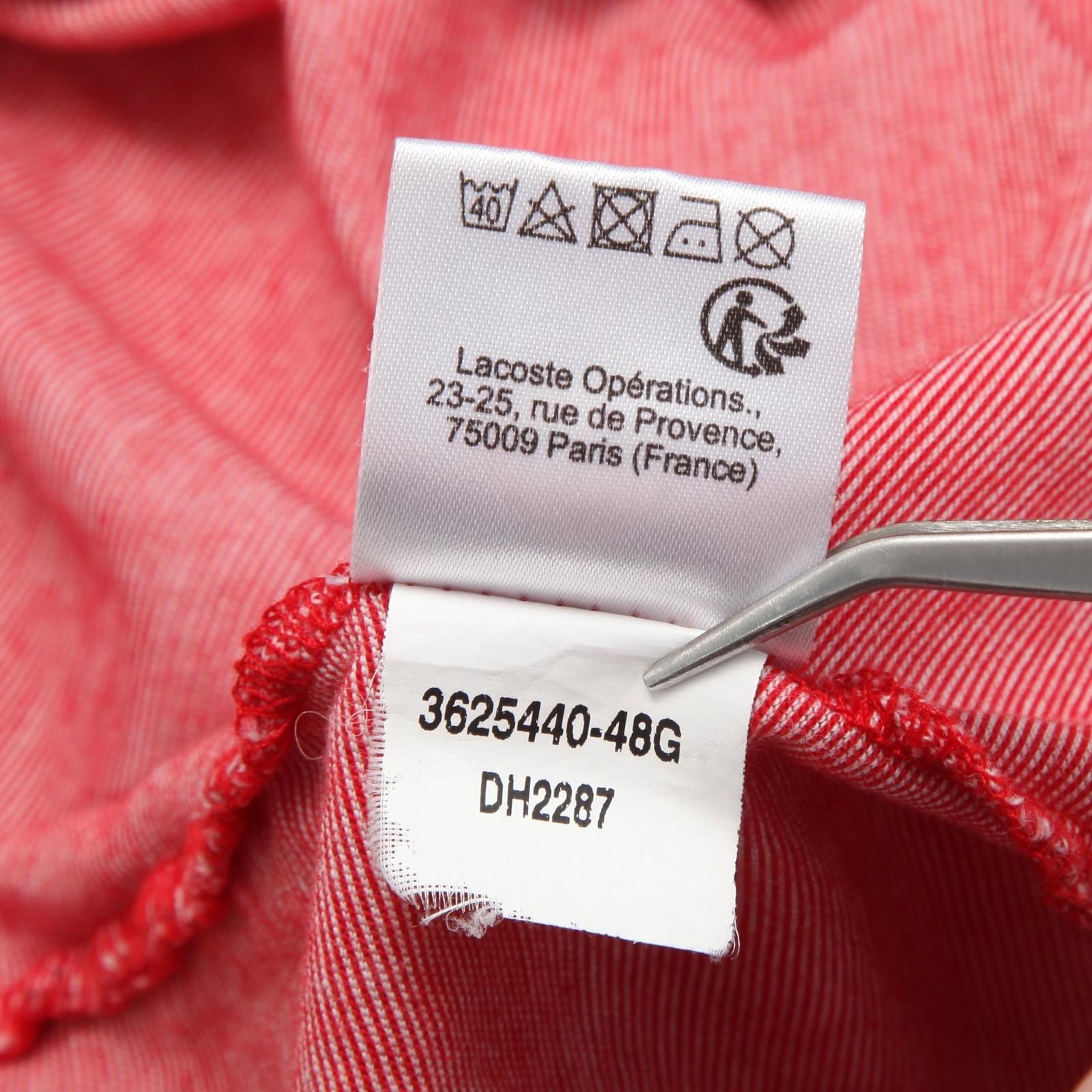 Lacoste Polo Shirt Mens 2XL Red Stripe Regular Fit Big Croc Logo Cotton Casual thumbnail 7