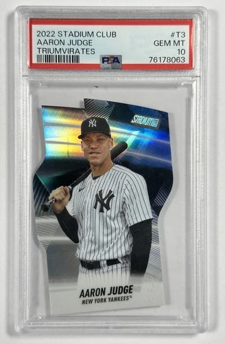 AARON JUDGE PSA 10 2022 TOPPS STADIUM CLUB #T-3 TRIUMVIRATES YANKEES 063