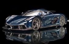 1/18 FrontiArt  Koenigsegg Jesko Absolut in Blue Carbon   Carbon Base F181-152