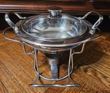 Wolfgang Puck Bistro soup pot glass lid 8" Buffet Server BASE & WARMER- NOS