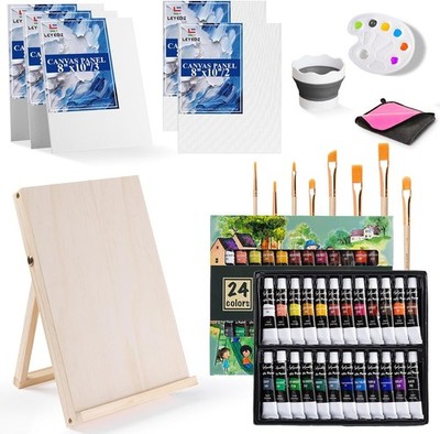Acrylic Paint Set for Kids & Adults, 41 PCS Paint Kit, Art Painting Supplies Kit