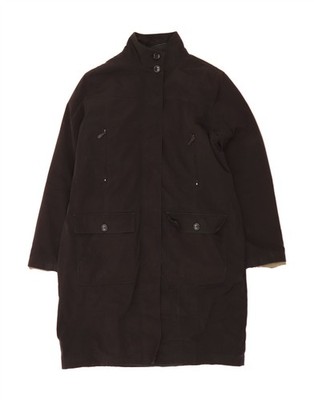 EDDIE BAUER Damen Oversized Windbreaker Mantel UK 10 Small Schwarz Polyester BY01