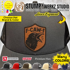 Gorra de béisbol personalizada camionero parche de cuero Richardson divertido F-CAW-F cuervo