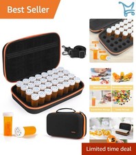 32 Pcs Empty Pill Bottles with Carrying Case Plastic Childproof Travel Organizer