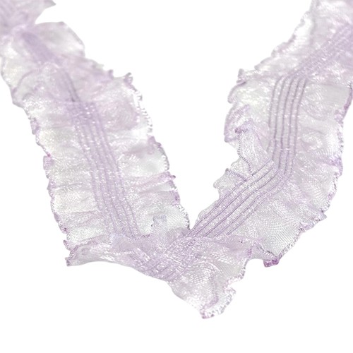 10Yards Pleated Edging Ruffle Organza Ribbon for Dressmaking Hair Accessories - Afbeelding 11 van 14