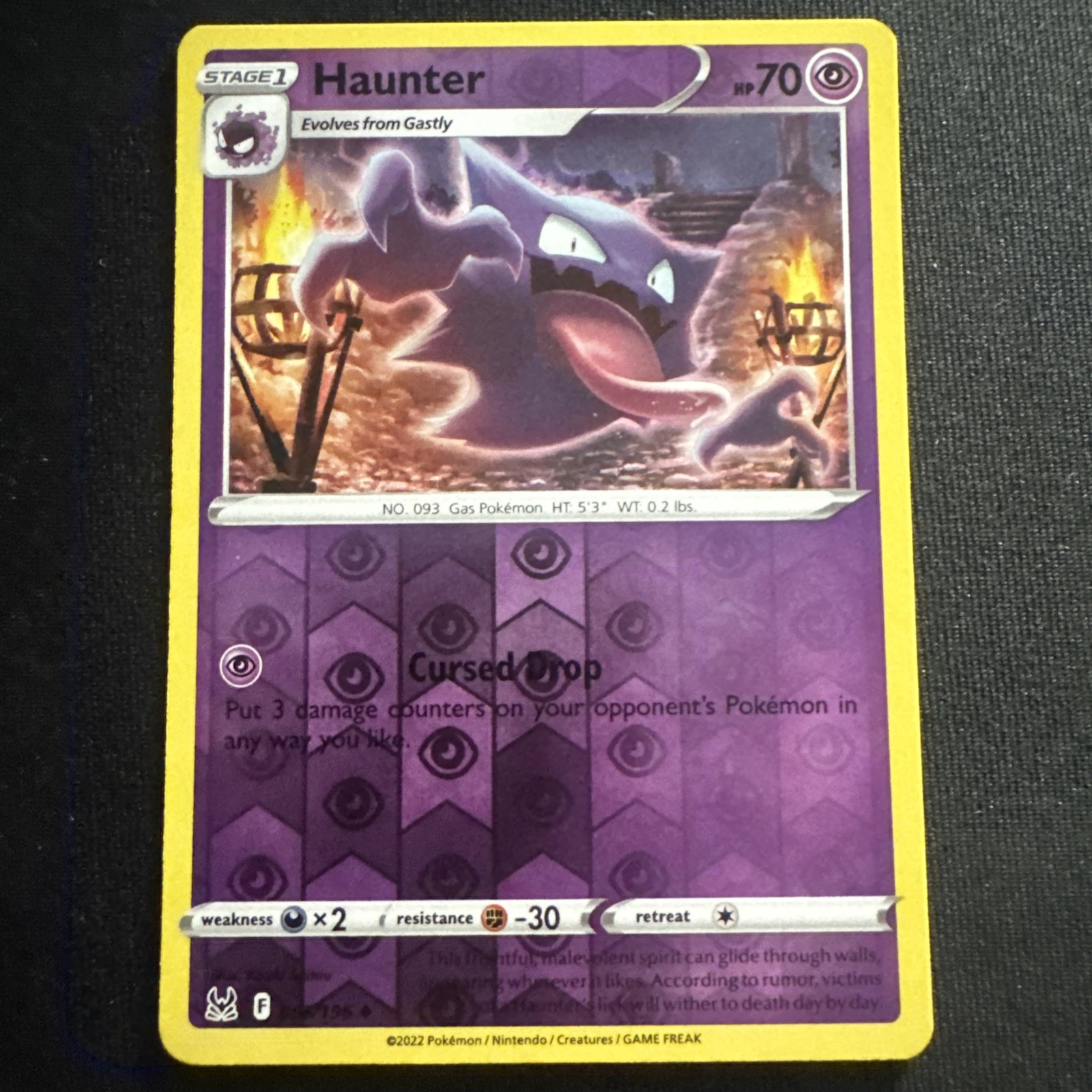 Haunter 65/196 Lost Origin Reverse Holo Uncommon Pokemon Card TCG 065/196